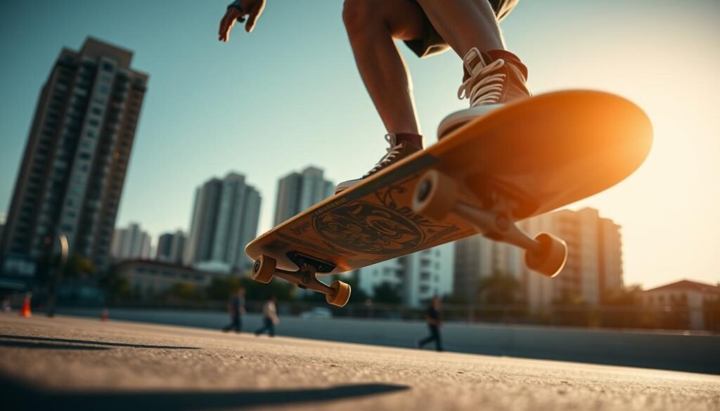 Skateboard ollie technique