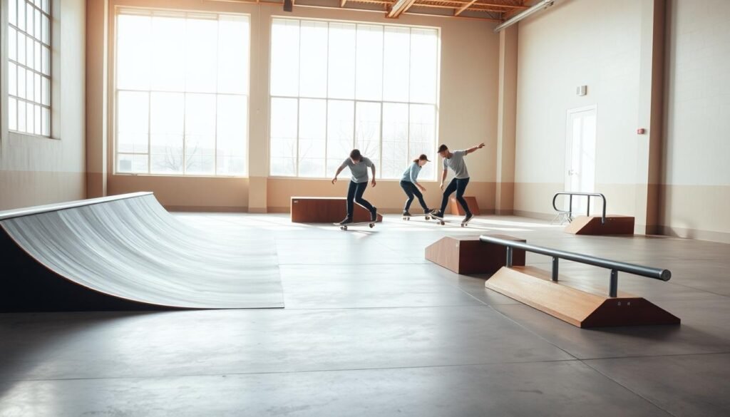 Skateboarding Practice Space Setup